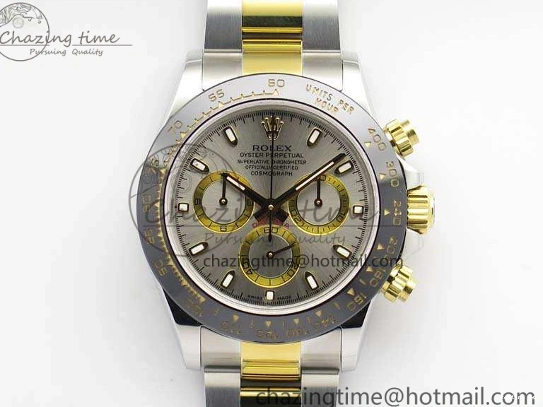 1231 WellDesigned Daytona SS YG Ceramic Bezel JH Best Edition Sliver Gray Dial On SS YG Bracelet A 3532